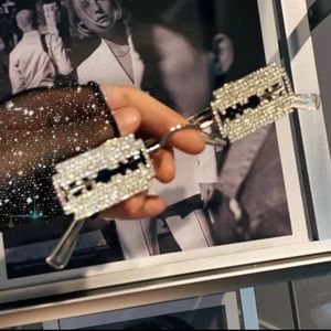 Blinged out rhinestone Razor Fashion Nose Glasses